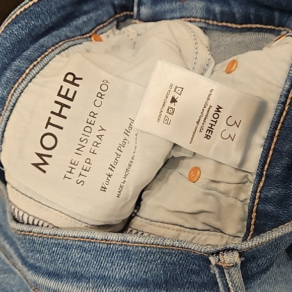 💕MOTHER💕 The Insider Crop Step Fray Jeans ~ Work Hard Play Hard 33 NWT - Picture 14 of 16